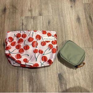 Cherry makeup bag and small pouch
